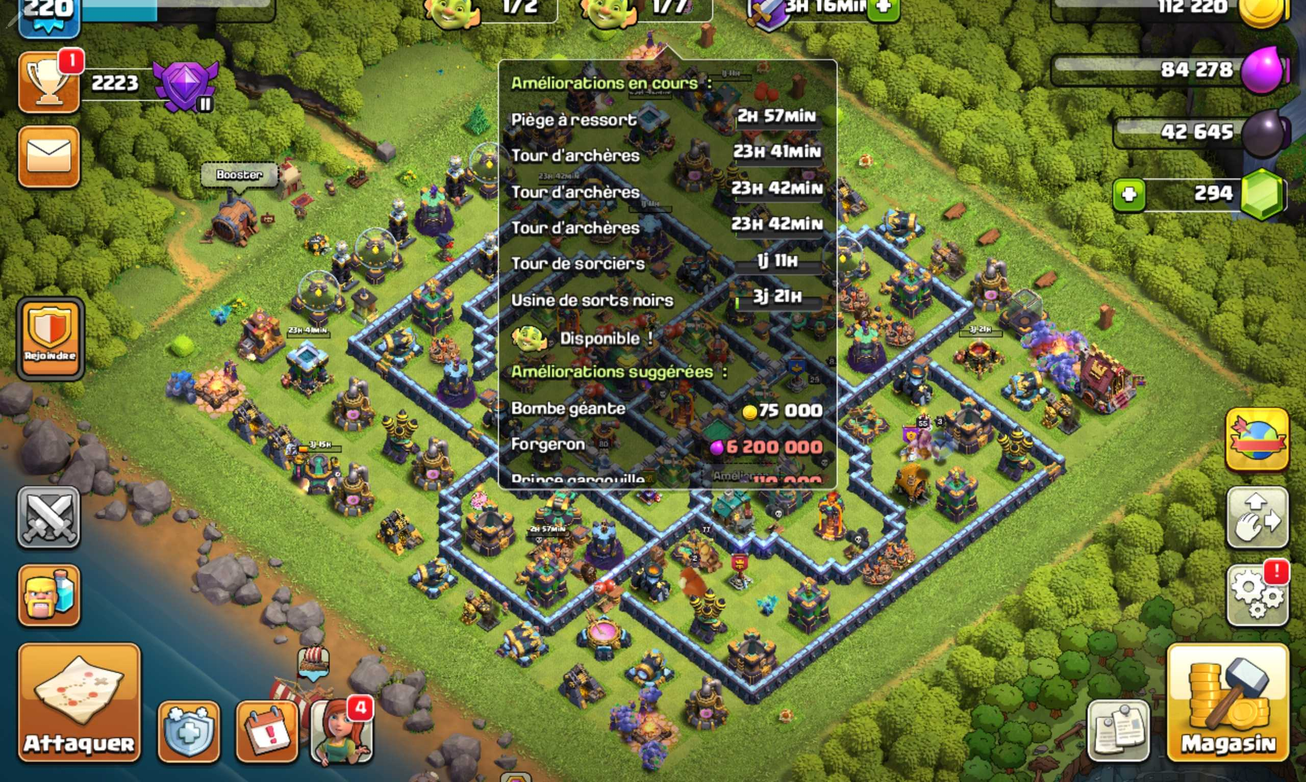Vendre compte clash of clans