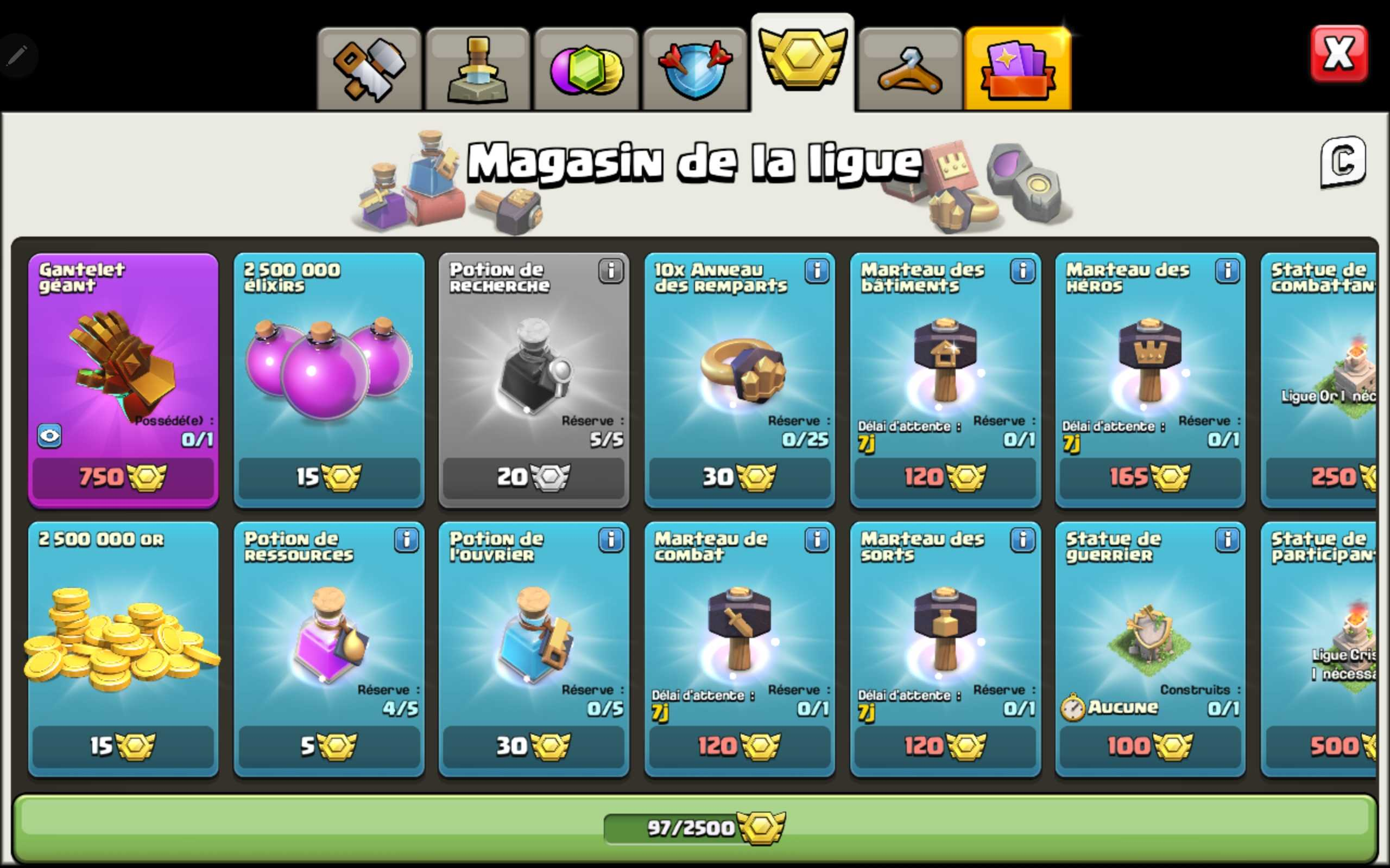 Vendre compte clash of clans