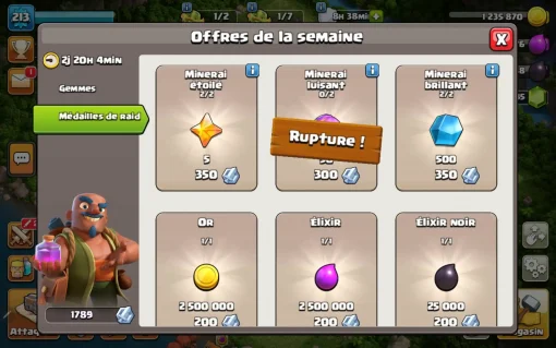 Vendre compte clash of clans