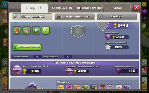 Vendre compte clash of clans