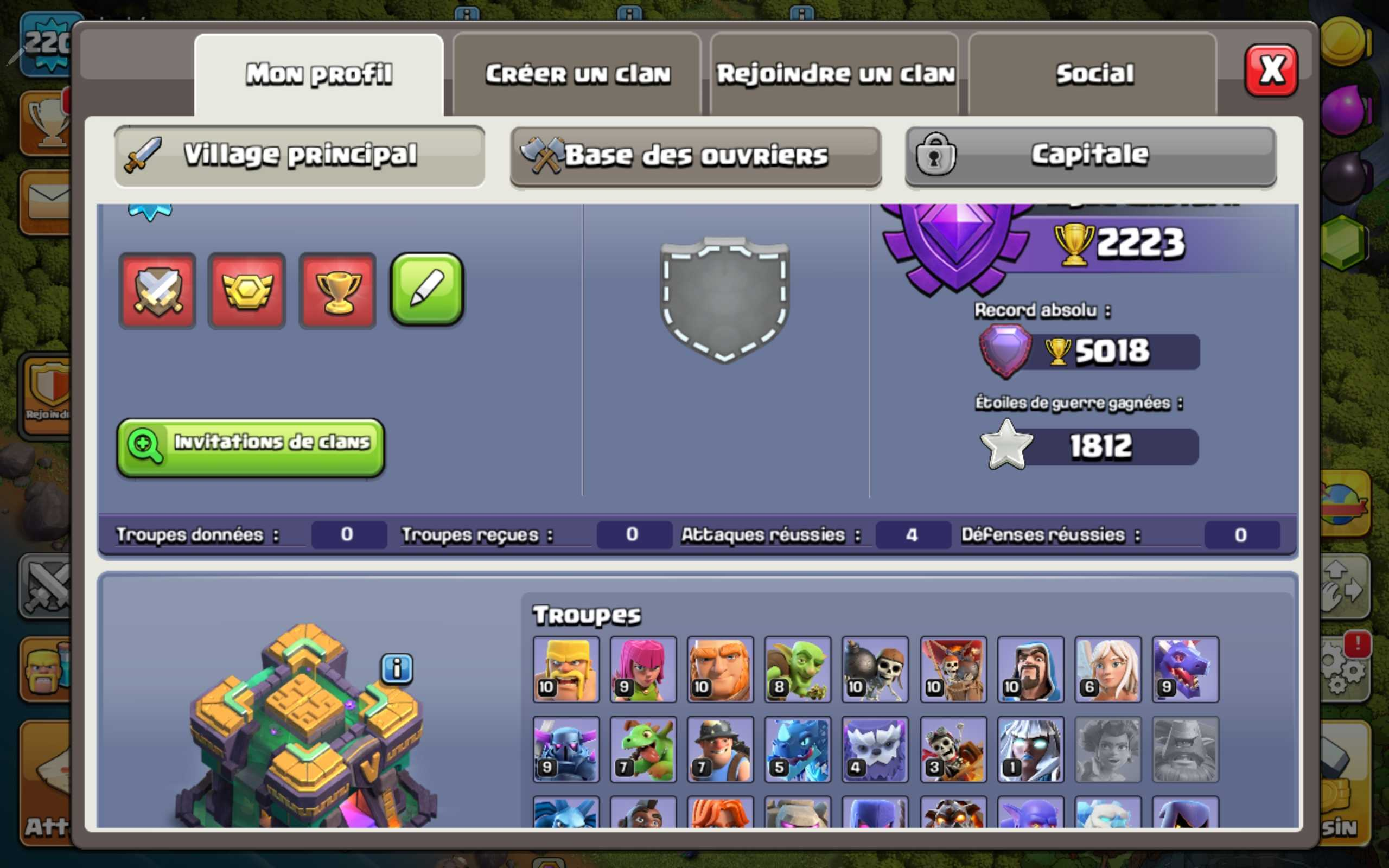 Vendre compte clash of clans