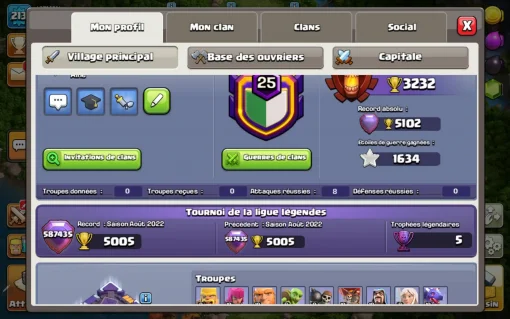 Vendre compte clash of clans