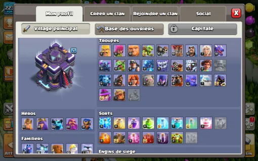 Vendre compte clash of clans