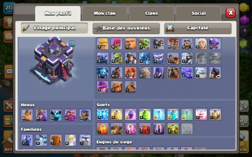 Vendre compte clash of clans