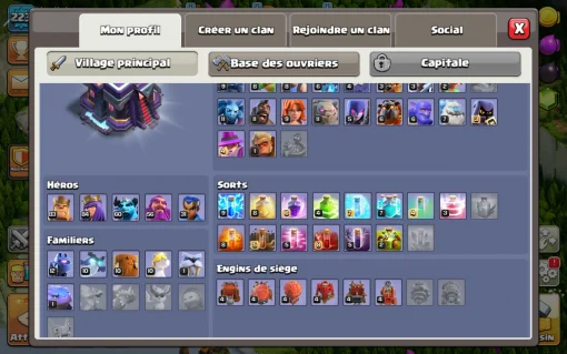 Vendre compte clash of clans