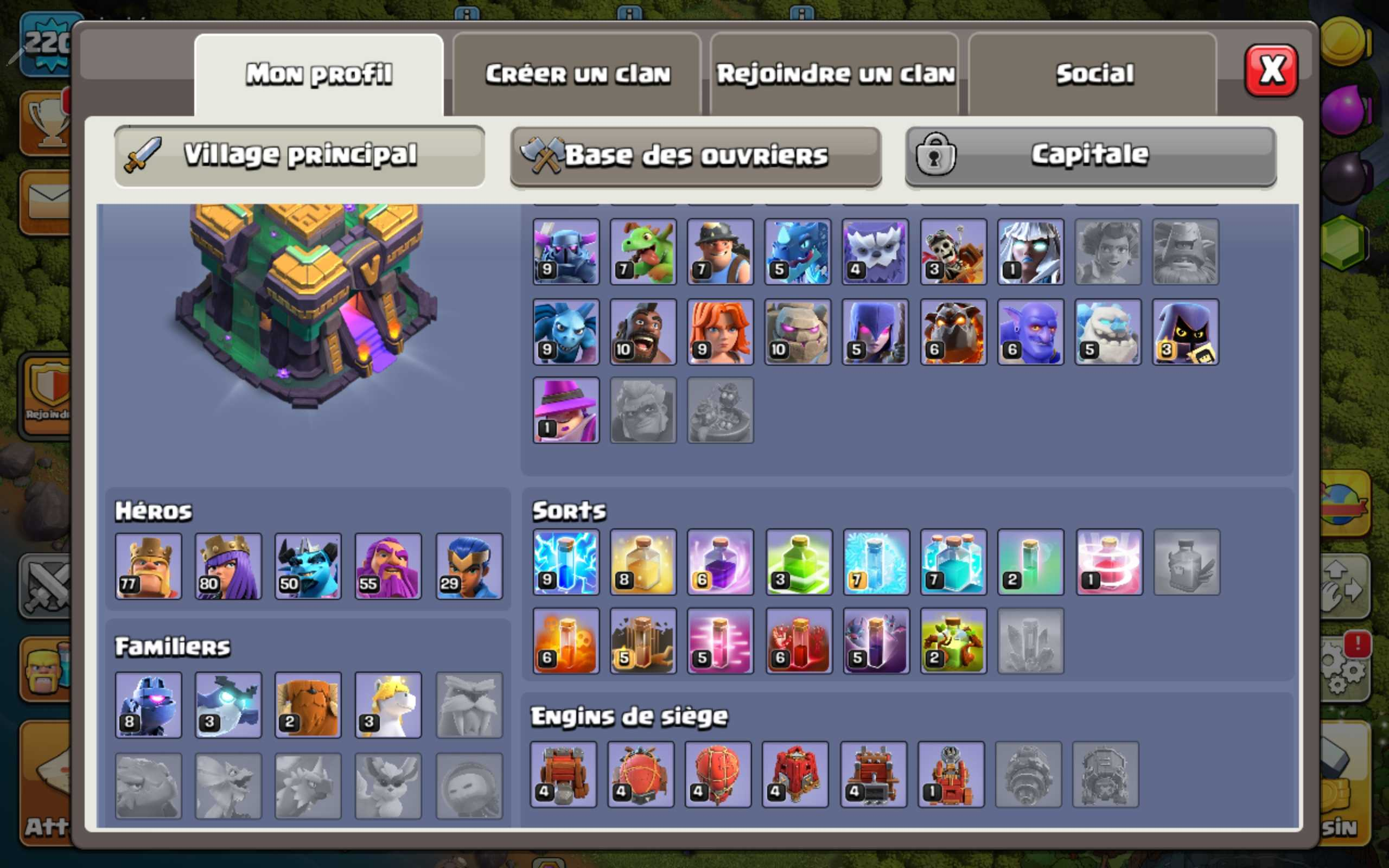 Vendre compte clash of clans