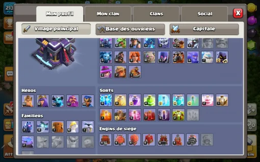 Vendre compte clash of clans