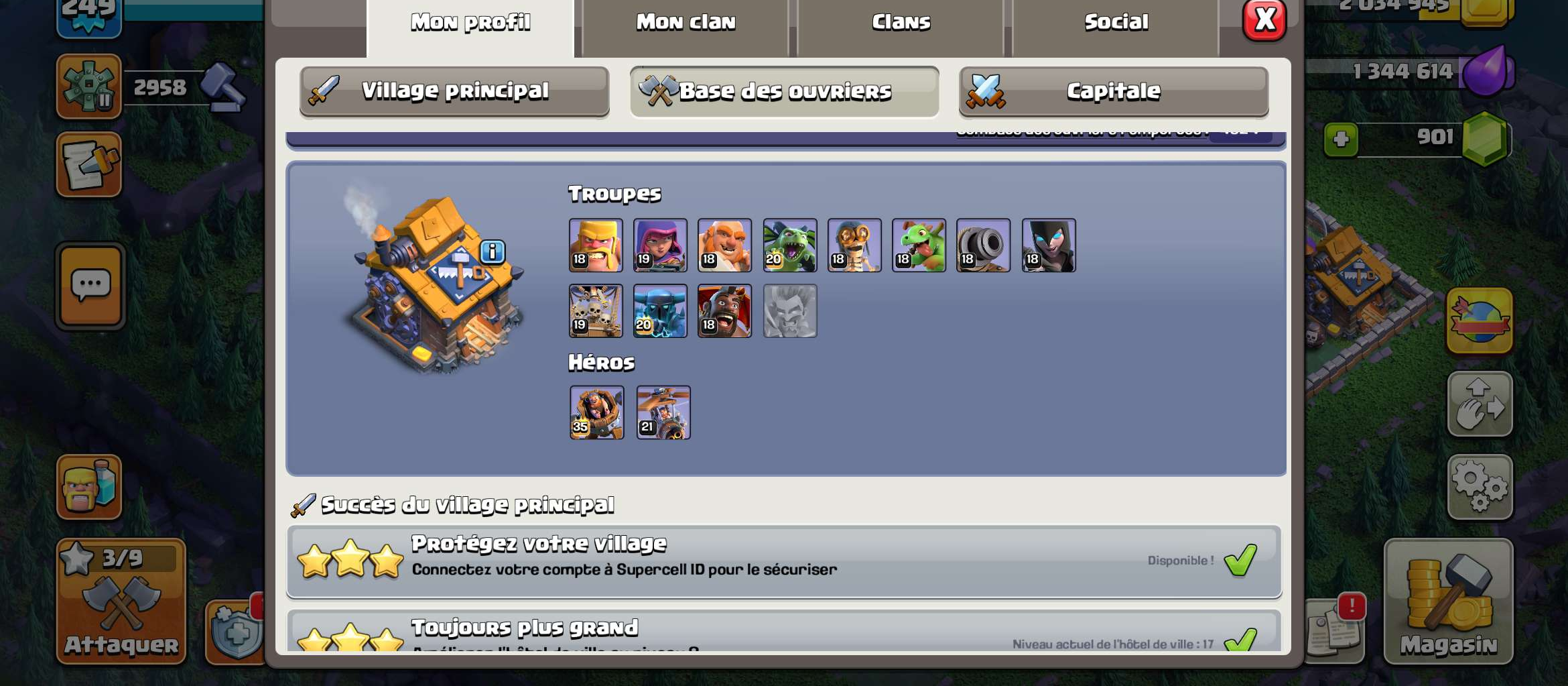 Vendre compte clash of clans