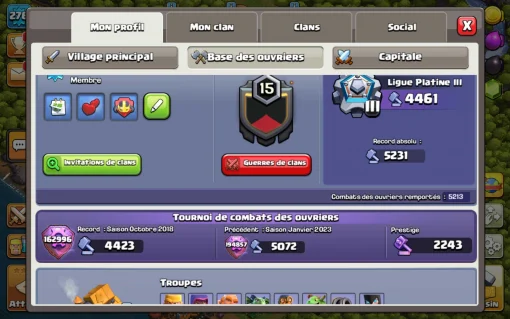 Vendre compte clash of clans