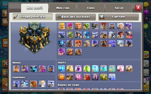 Compte clash of clans a vendre