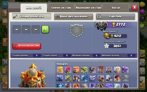 Vendre compte clash of clans