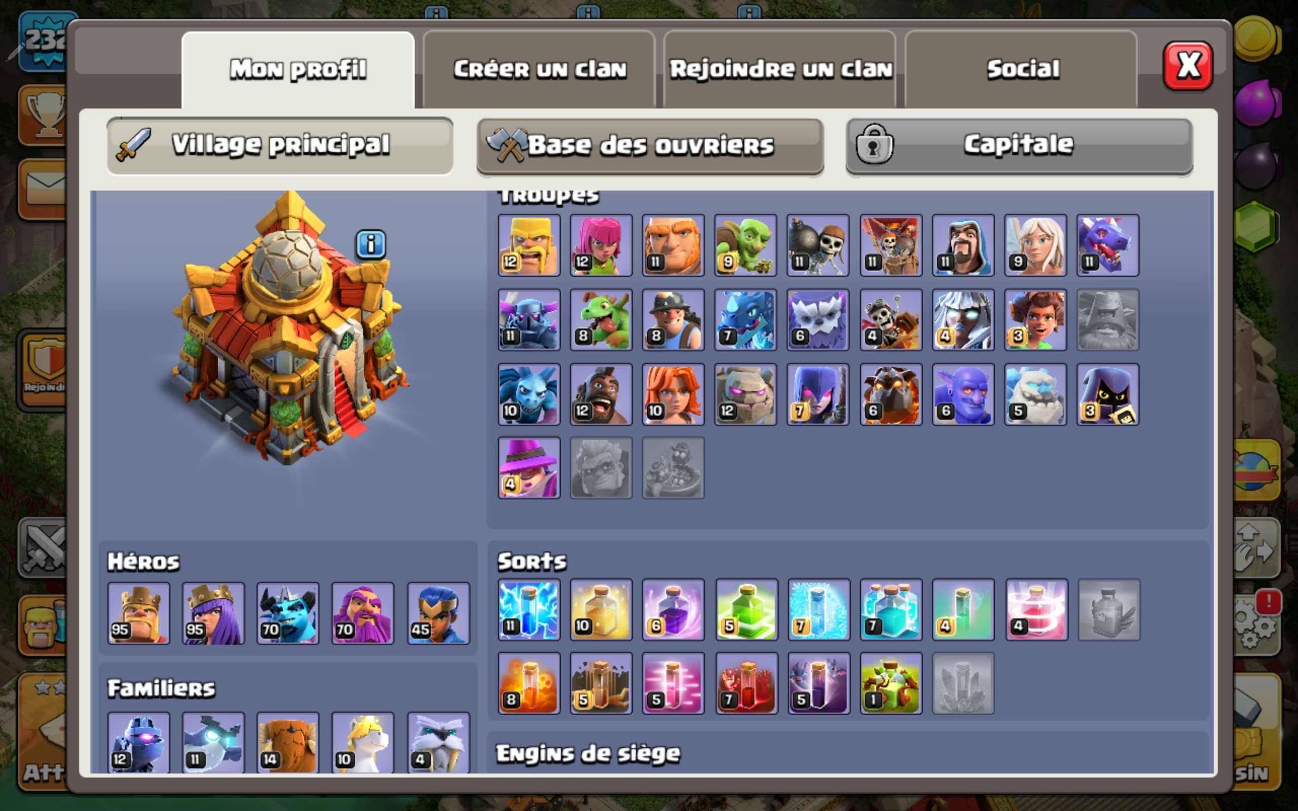 Vendre compte clash of clans
