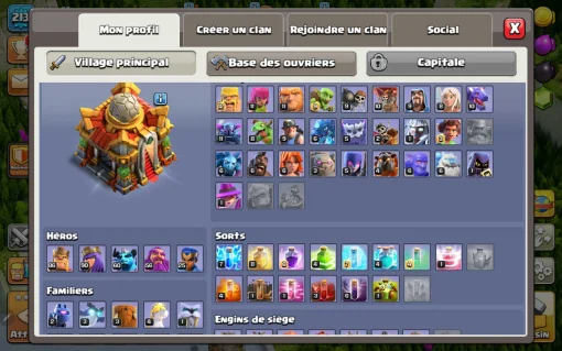 Vendre compte clash of clans