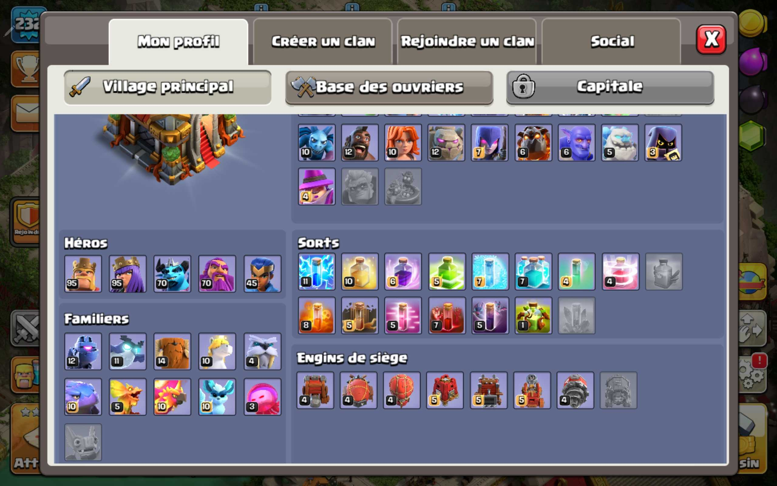 Vendre compte clash of clans