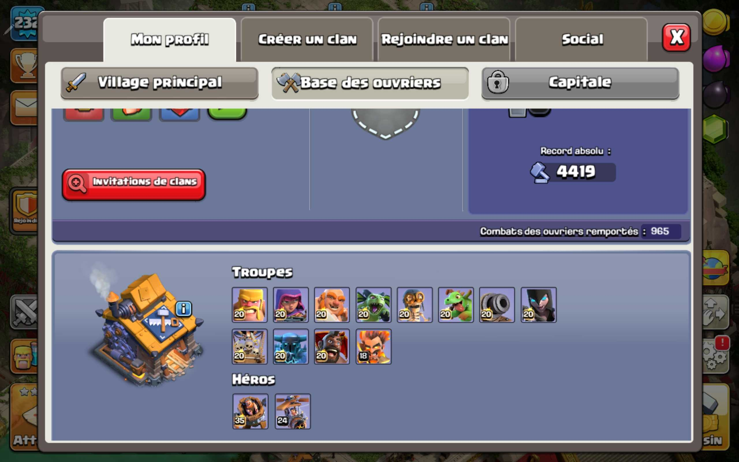 Vendre compte clash of clans