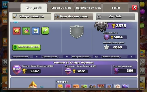 Acheter compte clash of clans