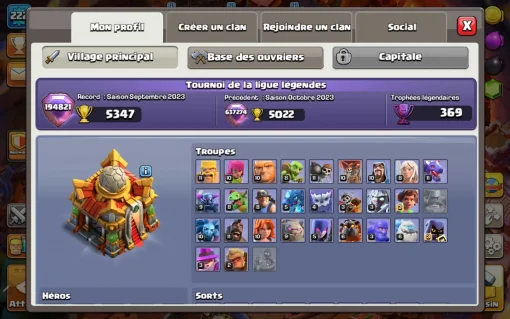 Acheter compte clash of clans