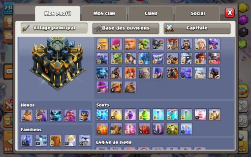 Vendre compte clash of clans