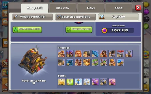 Vendre compte clash of clans