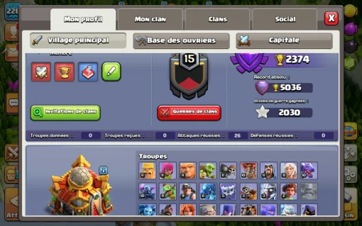 Achat compte clash of clans