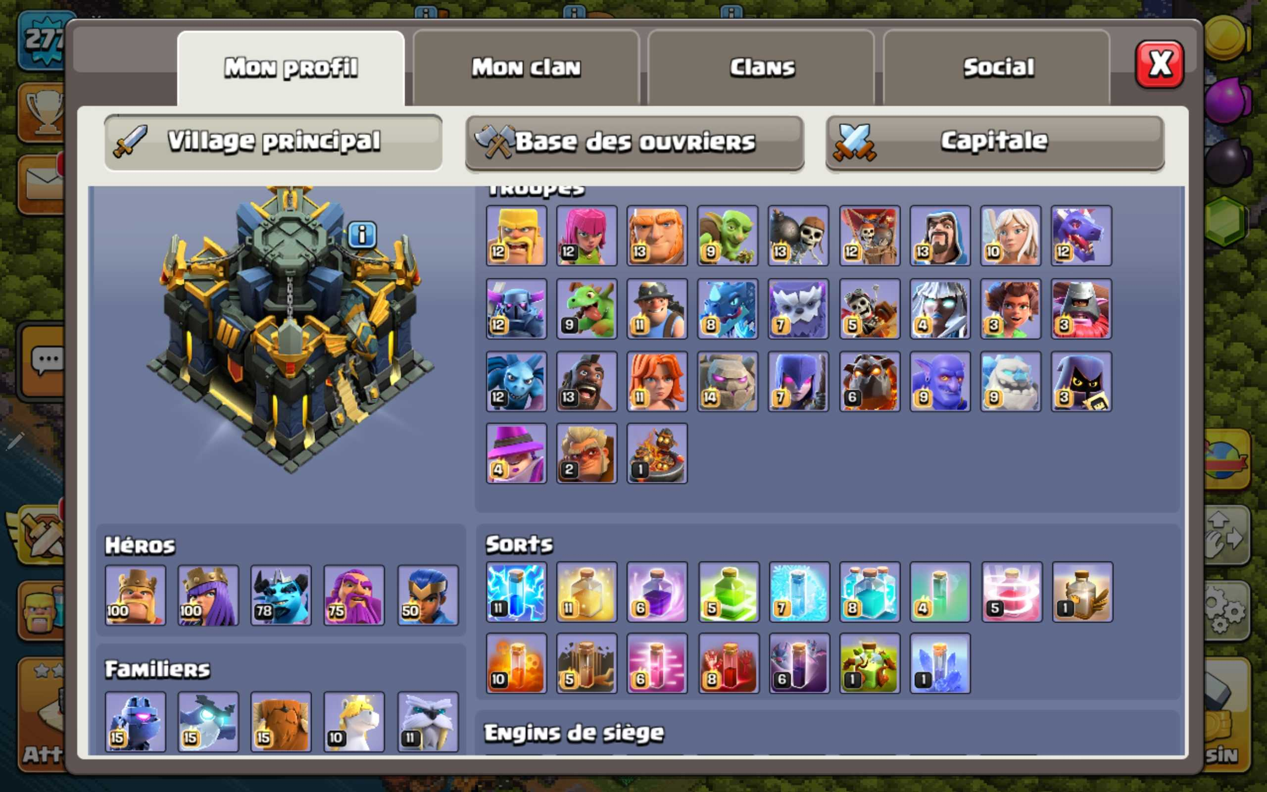 Vendre compte clash of clans