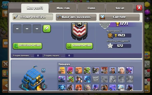 Vendre compte clash of clans