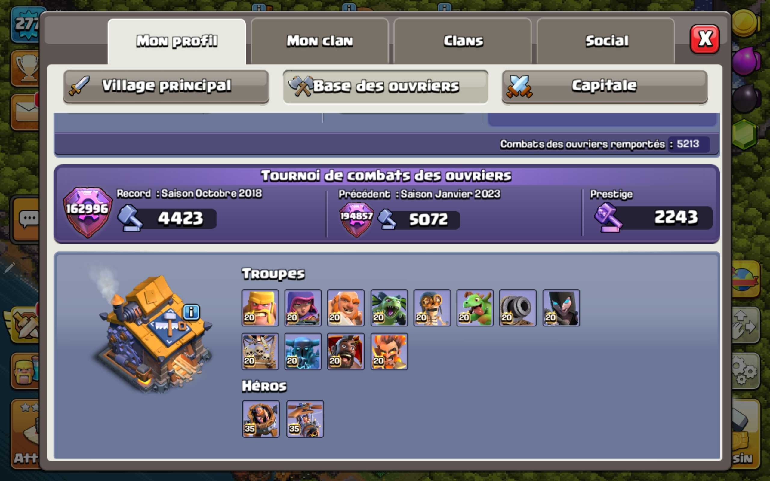 Vendre compte clash of clans