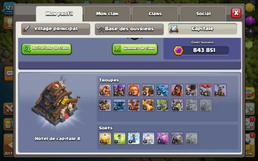 Vendre compte clash of clans