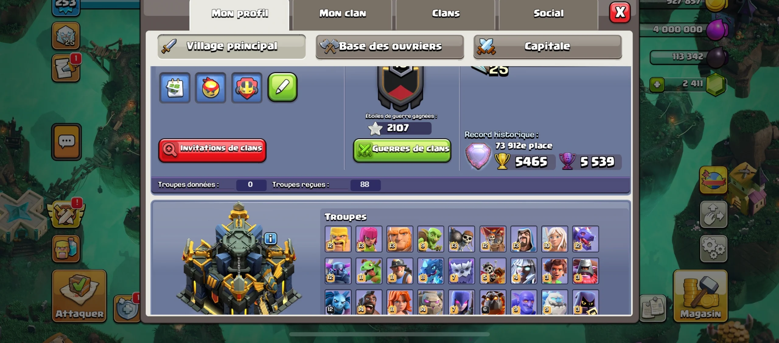Vendre compte clash of clans