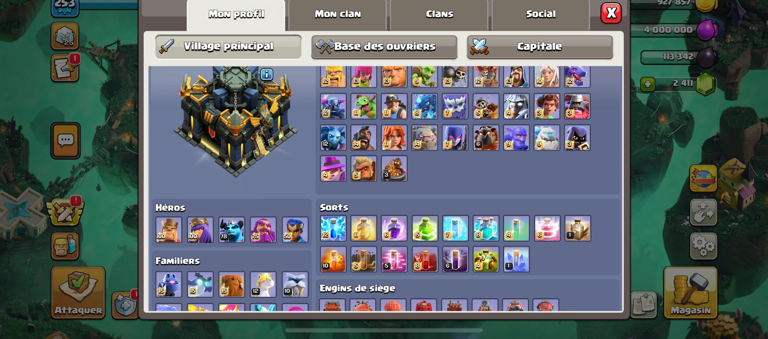 Vendre compte clash of clans