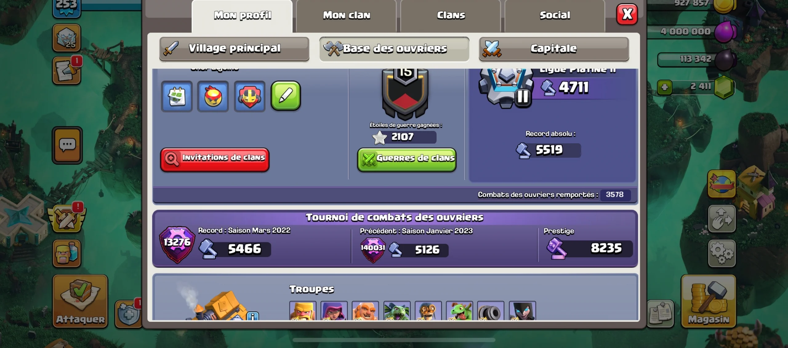 Vendre compte clash of clans