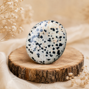 Galet en jaspe dalmatien naturel
