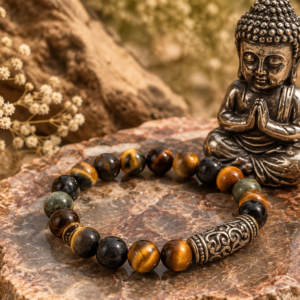 Bracelet en jaspe Bumblebee aux perles noires et jaunes