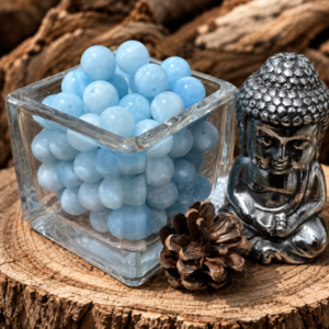Perles d’aigue-marine naturelle