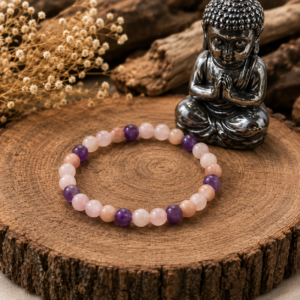 Bracelet Bulle de Douceur en quartz rose, améthyste et pierre de lune
