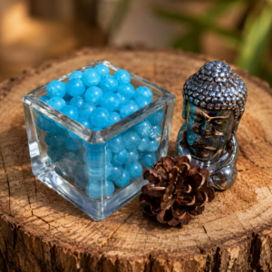 Perles en quartz bleu