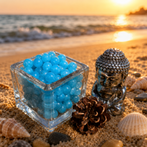 Perles en quartz bleu