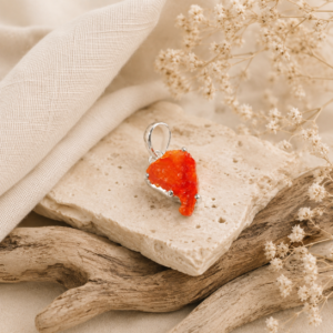Pendentif en opale de feu orange
