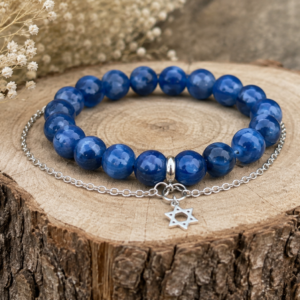 Bracelet en cyanite bleue naturelle