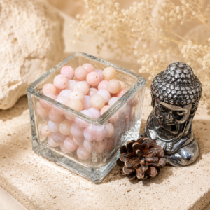 Perles d’opale rose naturelle