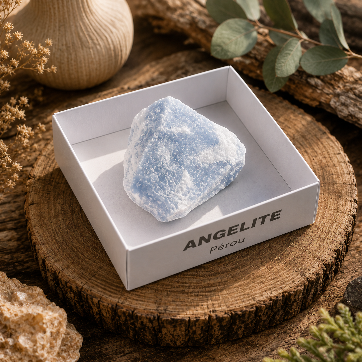 Angélite brute 4 x 4 cm