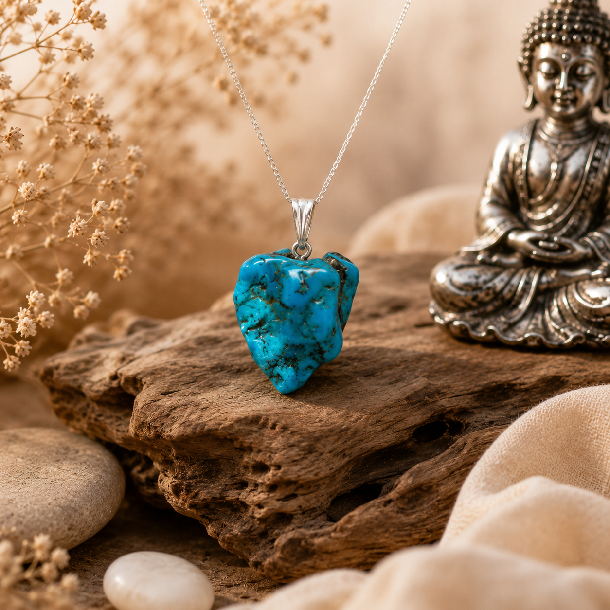 Pendentif en turquoise naturelle
