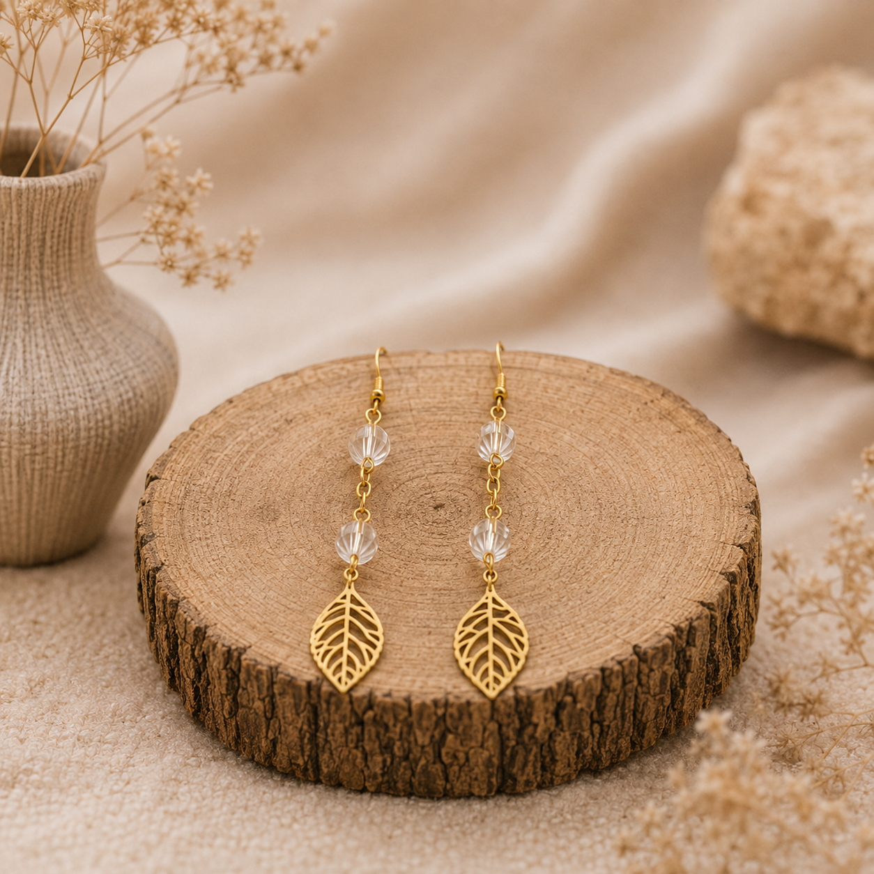 Boucles d’oreilles en cristal de roche