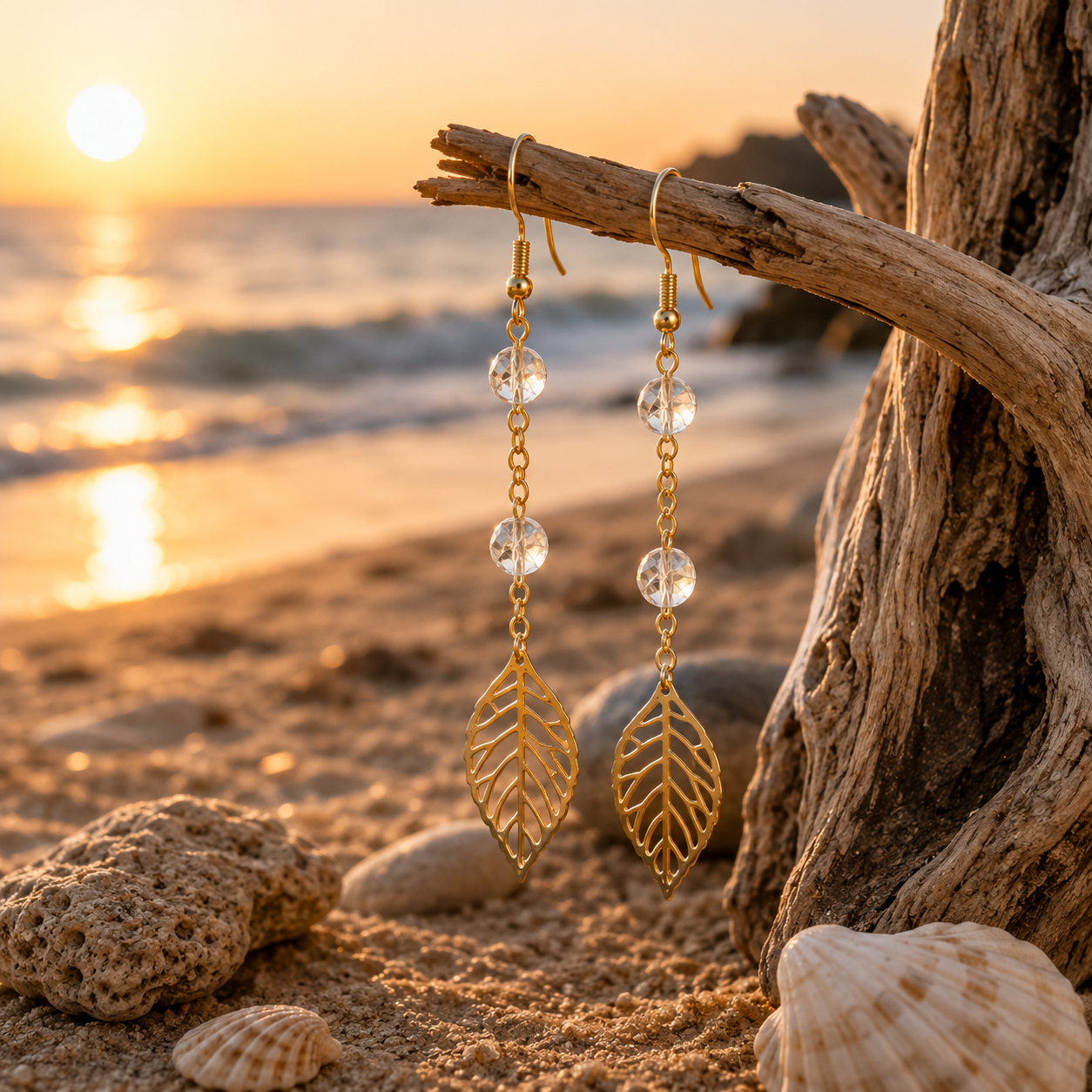 Boucles d’oreilles en cristal de roche
