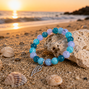 Bracelet en amazonite, calcédoine et apatite