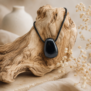 Pendentif en hématite naturelle noire