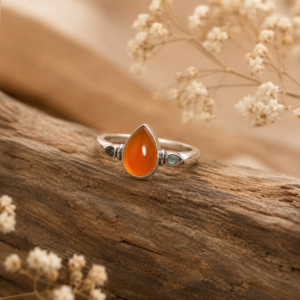 Bague en cornaline naturelle taille 55