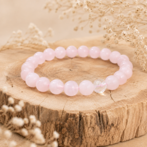 Bracelet en quartz rose naturel