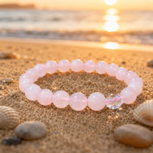 Bracelet en quartz rose naturel