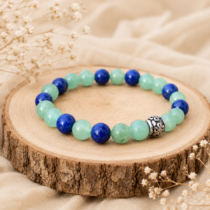 Bracelet en aventurine verte et lapis lazuli